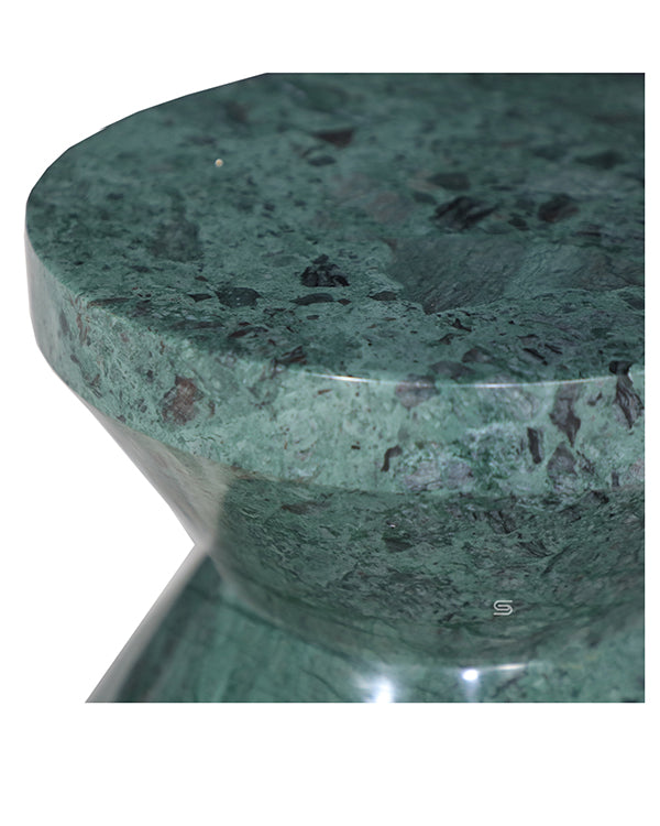Prism Green Marble Hourglass Side Table