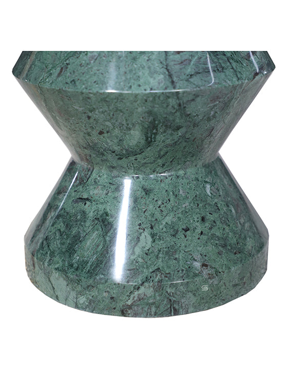Prism Green Marble Hourglass Side Table