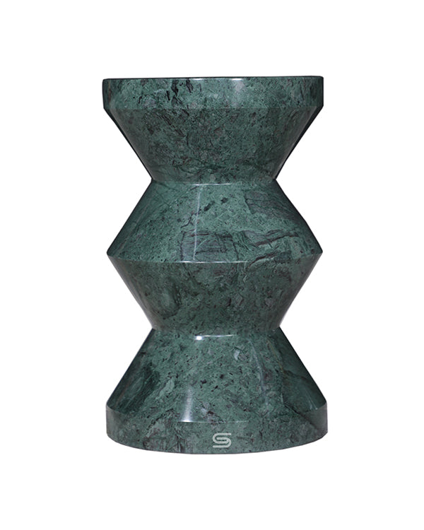 Prism Green Marble Hourglass Side Table