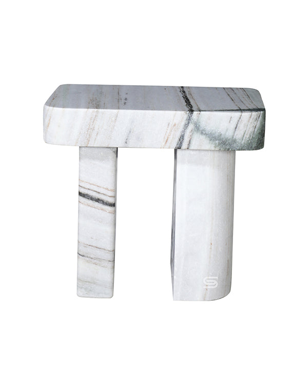Kensho White Marble Slab Side Table