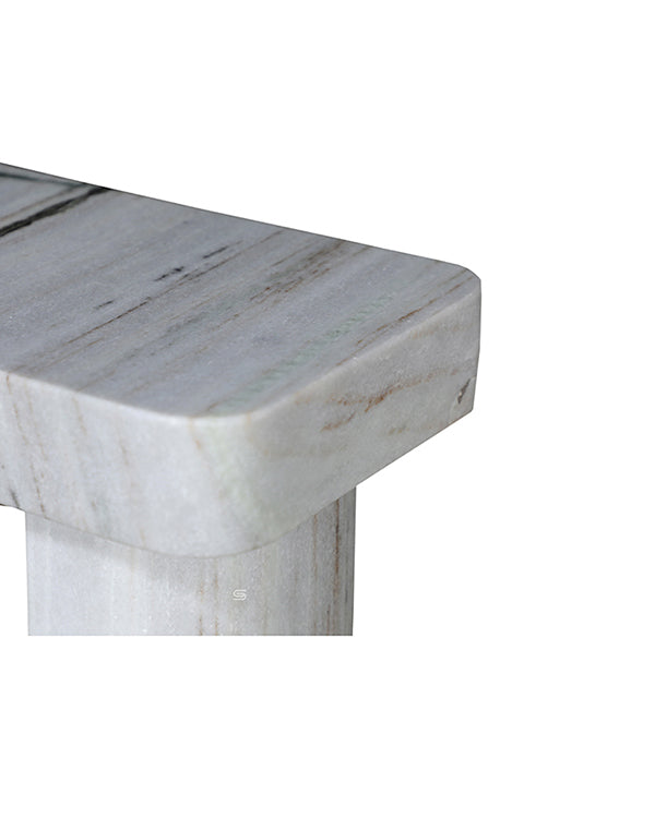 Kensho White Marble Slab Side Table