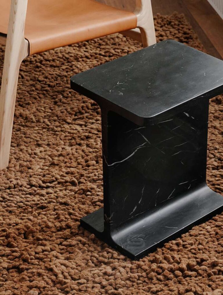 I-Beam Marble Side Table