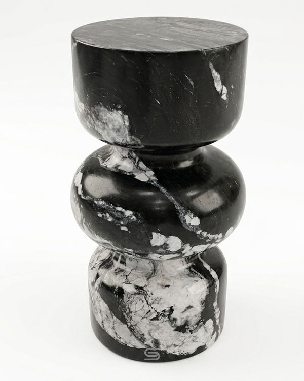 Nero Sculptural Marble Side Table