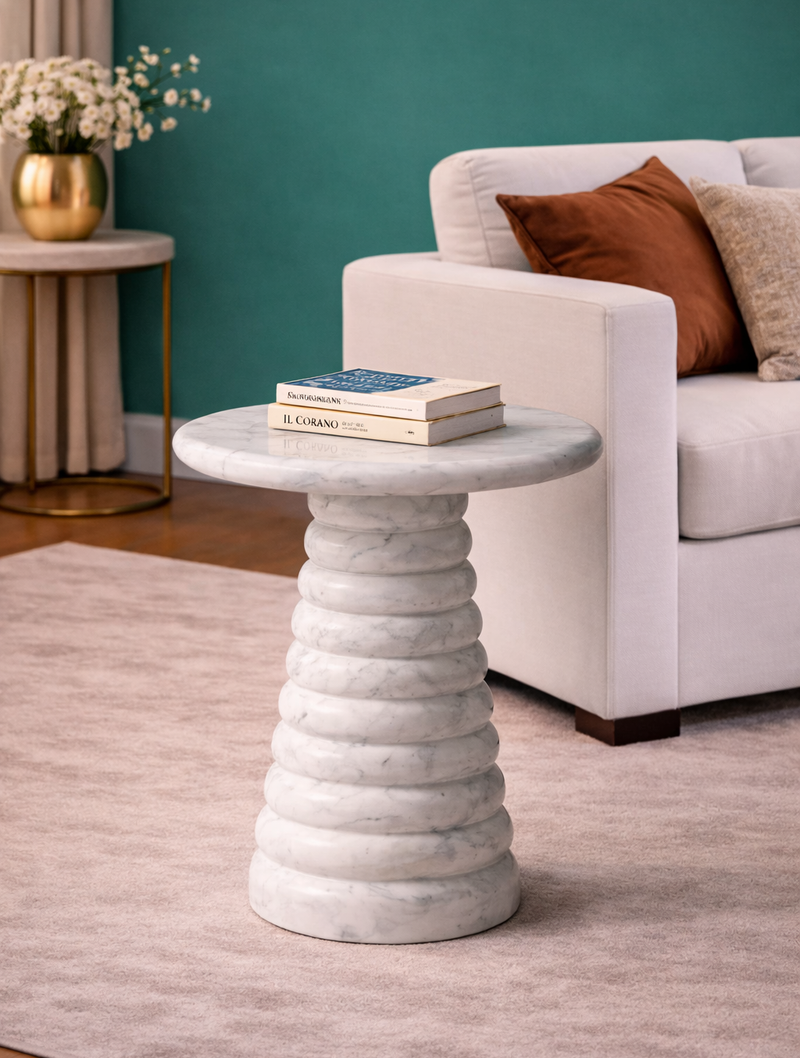 Cono Ringo White Side Table