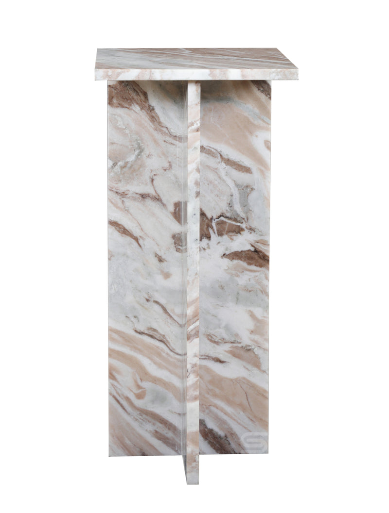 Marble-Flow Side Table Set of Two