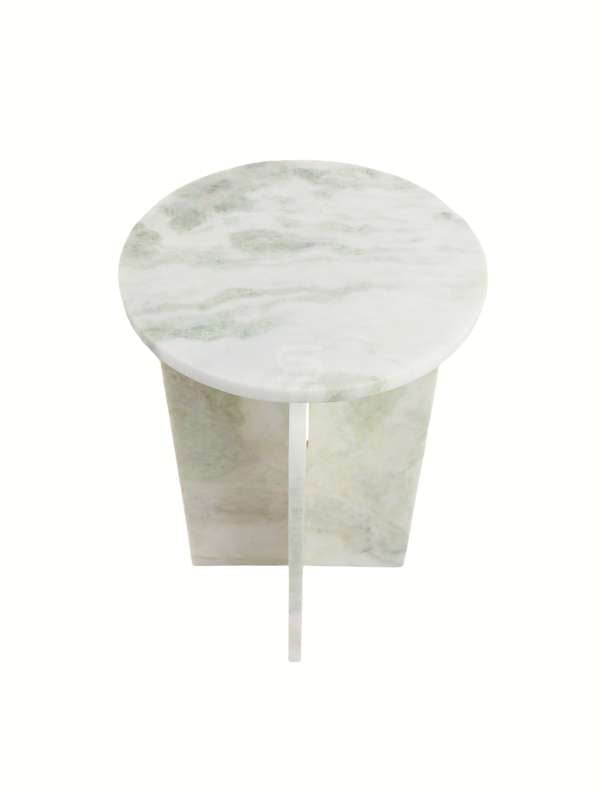 Aera Curved Panel Marble Side Table