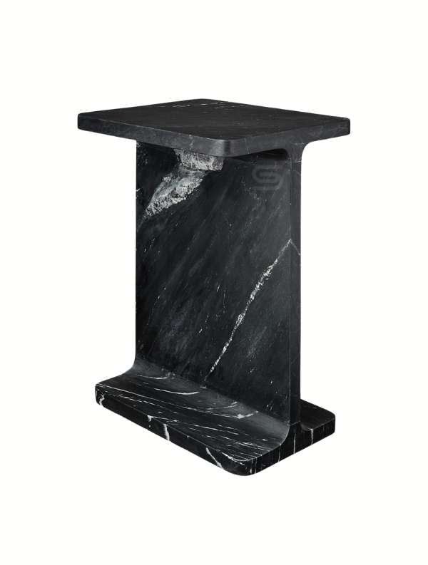 I-Beam Marble Side Table