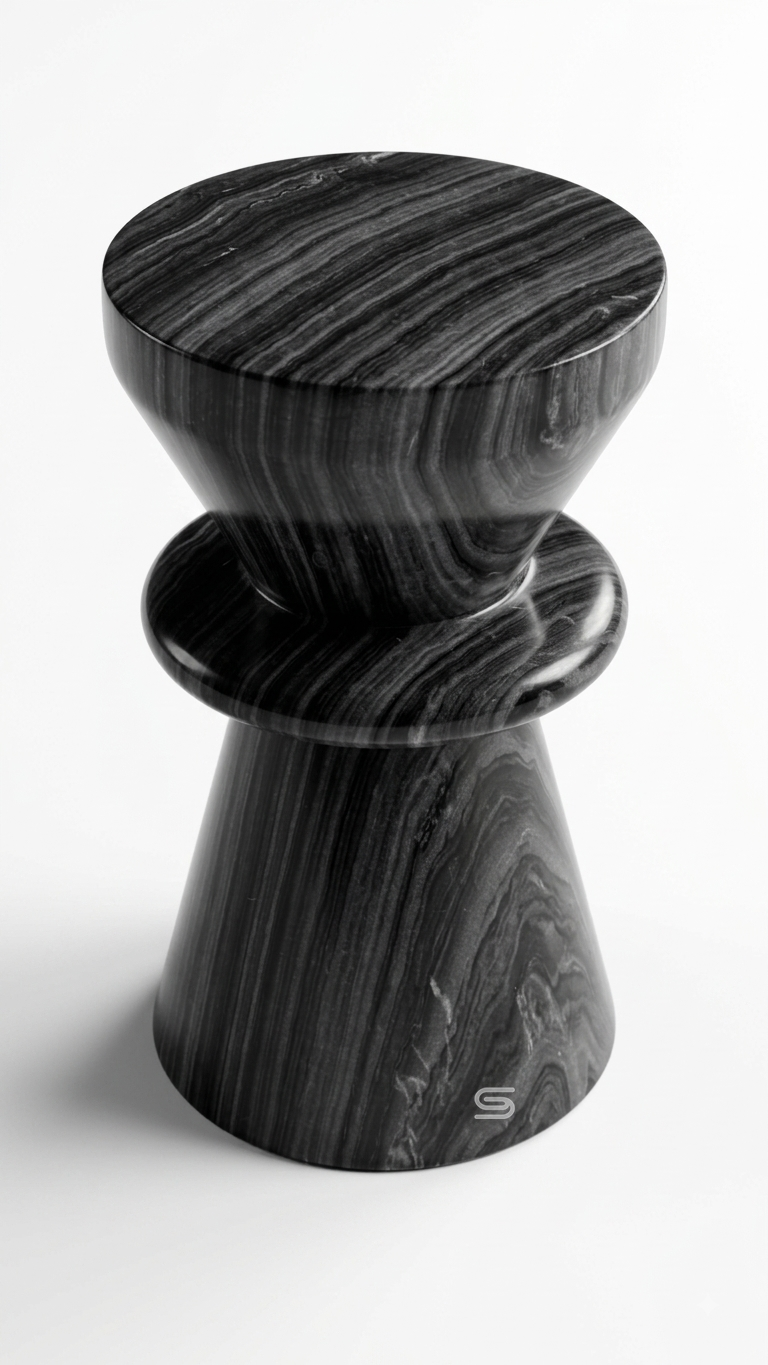 Striped Marble Side Table