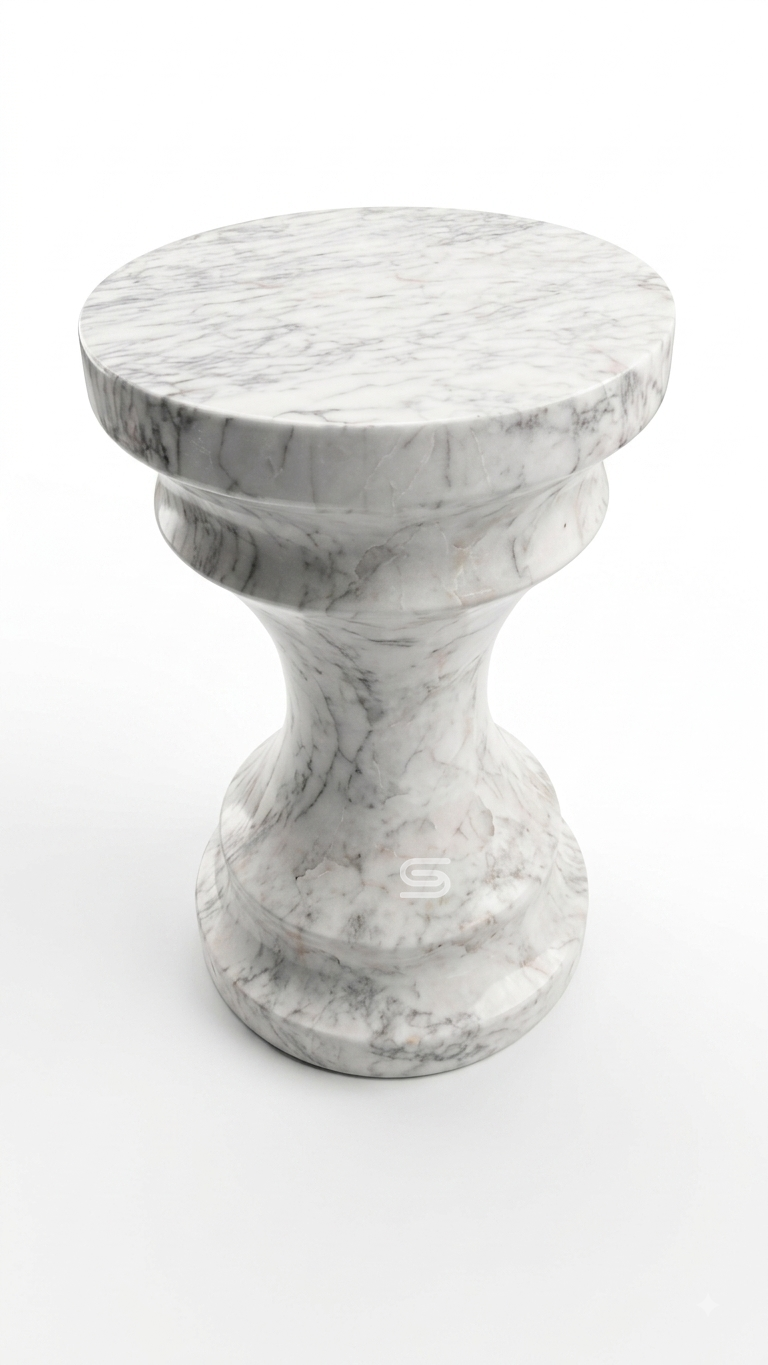 Alabaster Hourglass Side Table