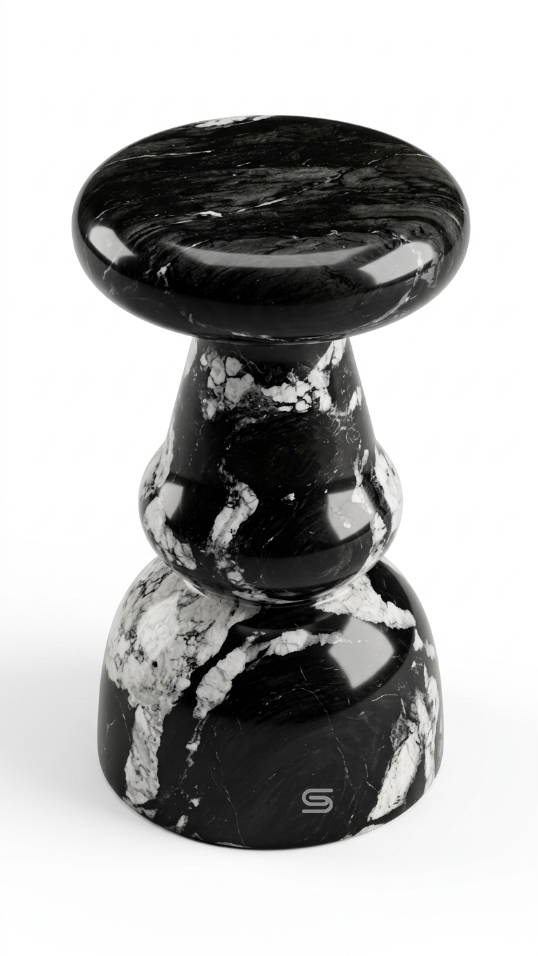 Onyx Curve Pedestal Side Table