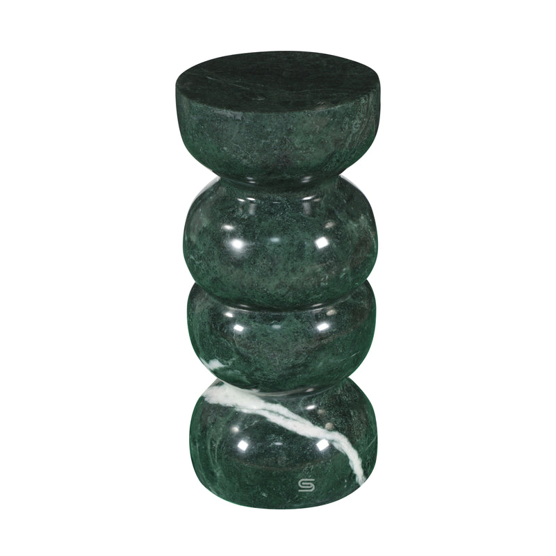 Elowen Green Marble Totem Side Table