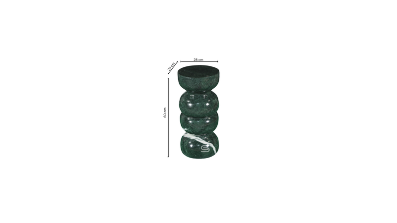 Elowen Green Marble Totem Side Table