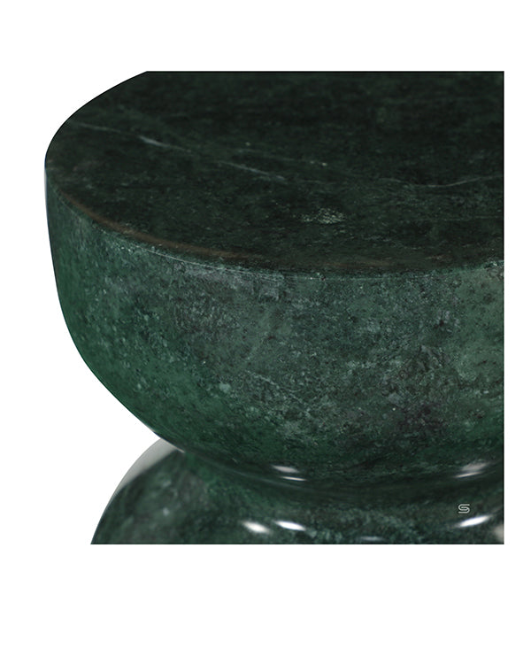 Elowen Green Marble Totem Side Table