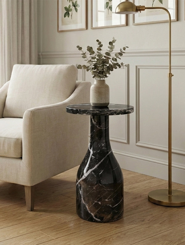 Obsidian Column Side Table