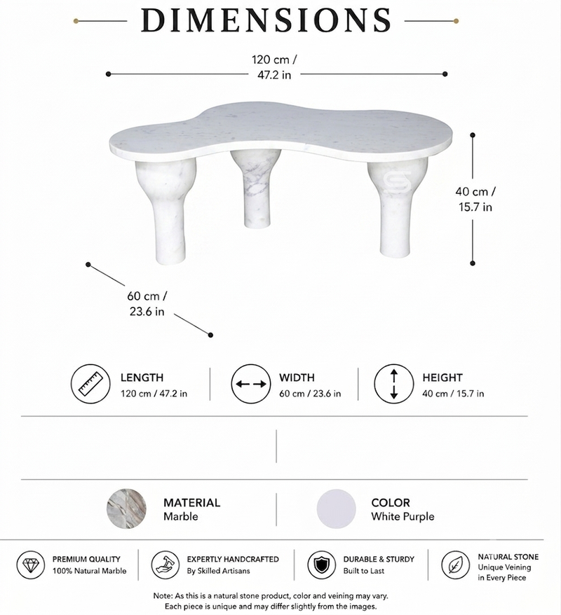 Amoeba Marble Coffee Table