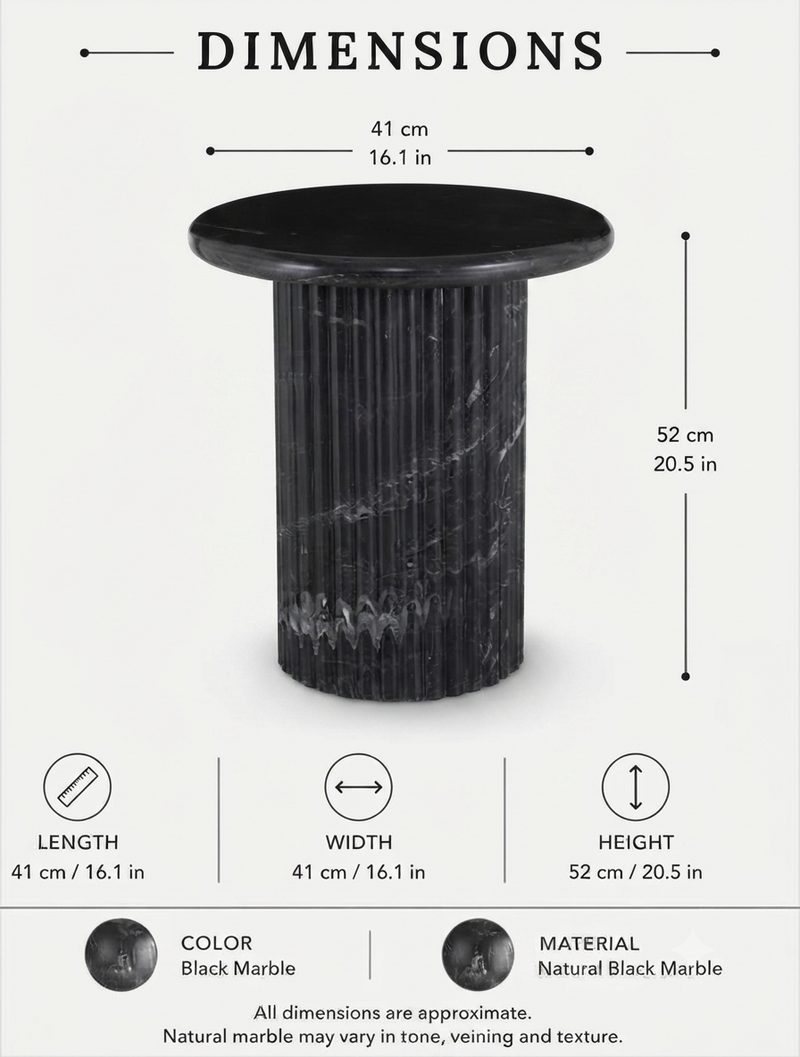 Noir Flute Side Table
