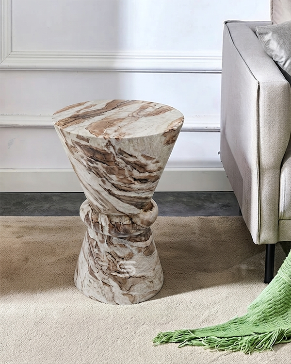 Aurelia Carved Marble Side Table