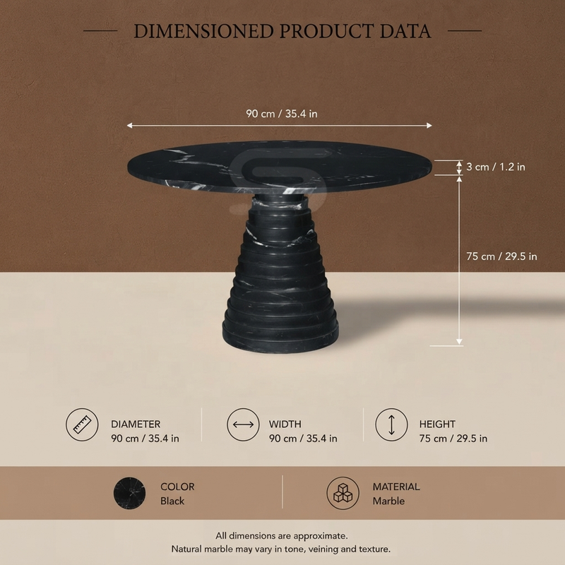 Cono Stepa Black Dining Table