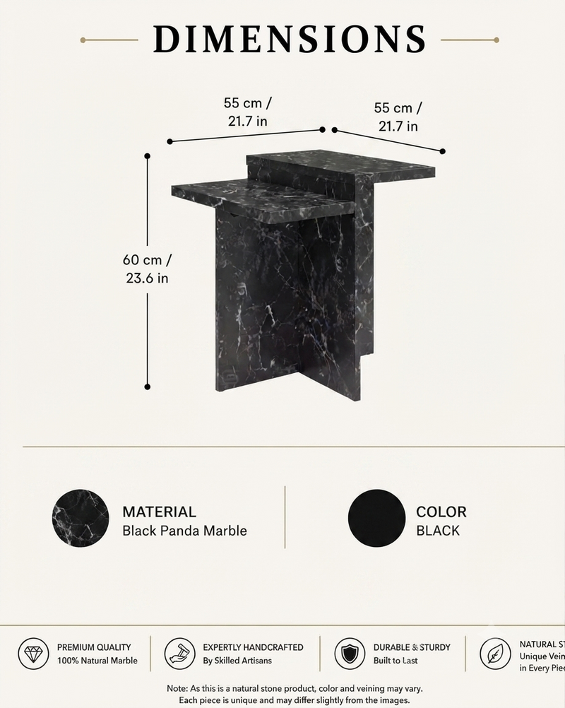 Black Fold Side Table