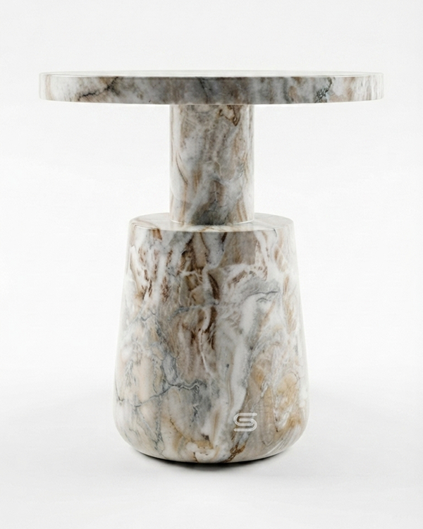 luna marble side table