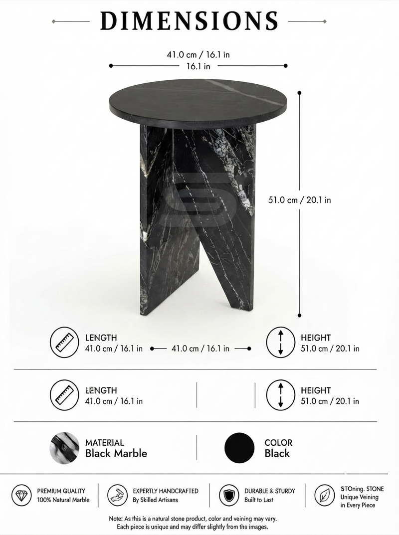 Slate Cross Side Table