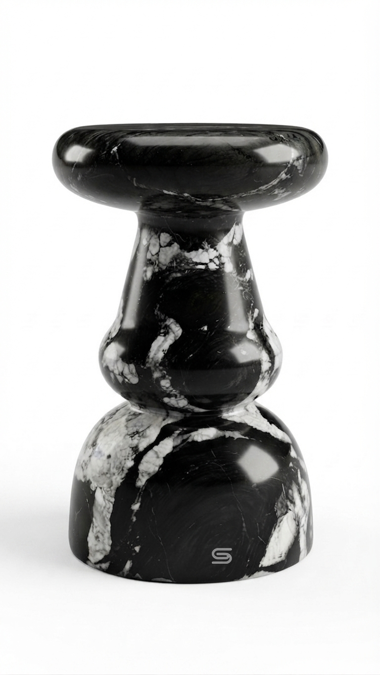 Onyx Curve Pedestal Side Table