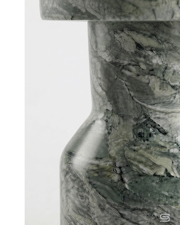 Vesper Hourglass Marble Side Table