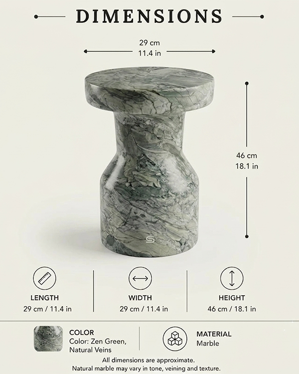 Vesper Hourglass Marble Side Table