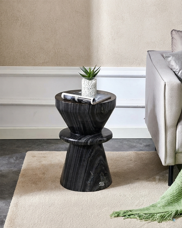 Striped Marble Side Table