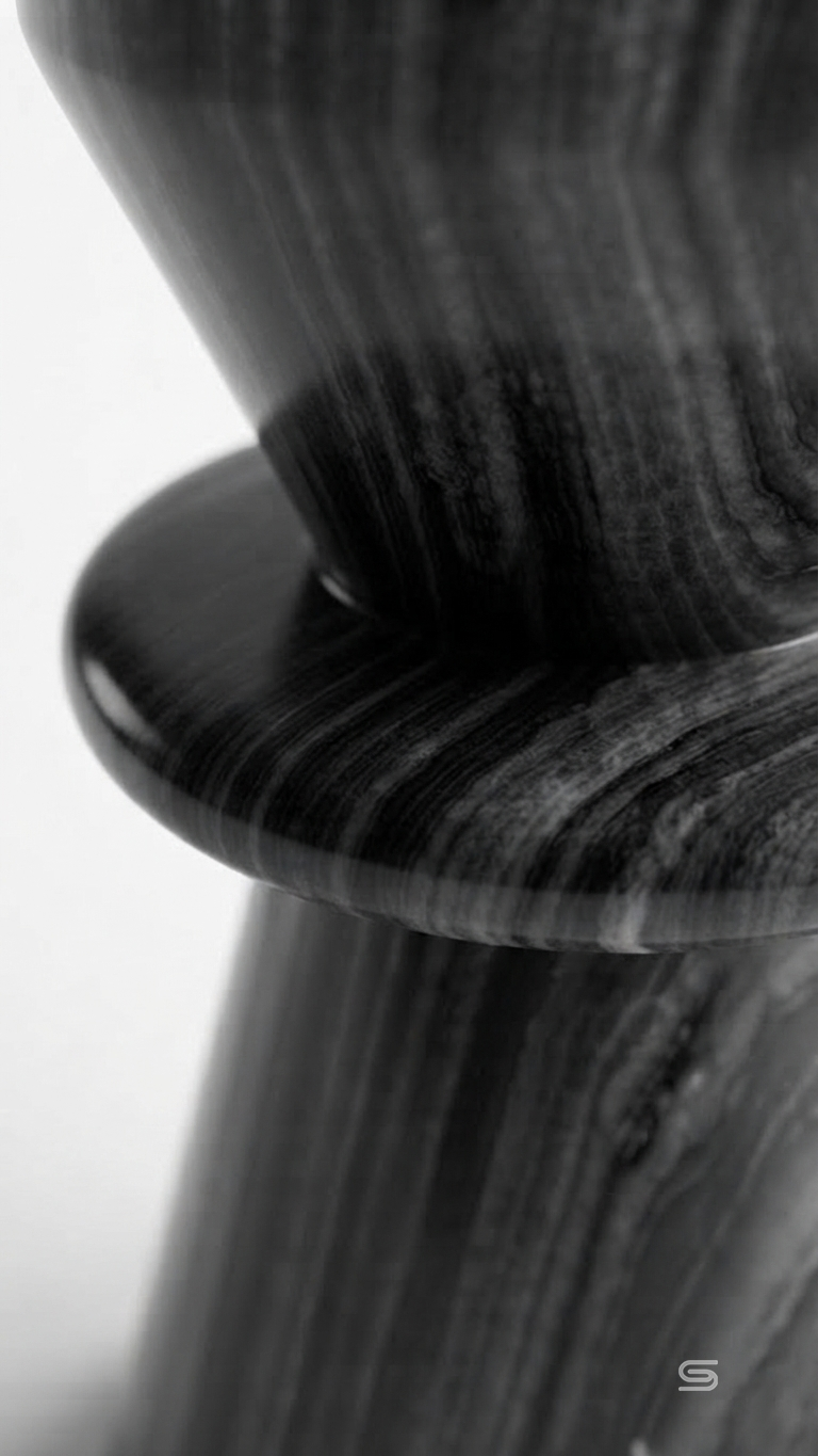 Striped Marble Side Table