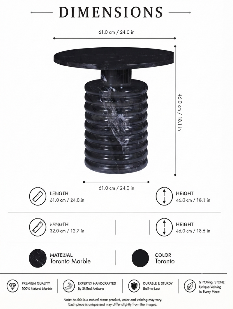 Pavia Ringo Black Side Table