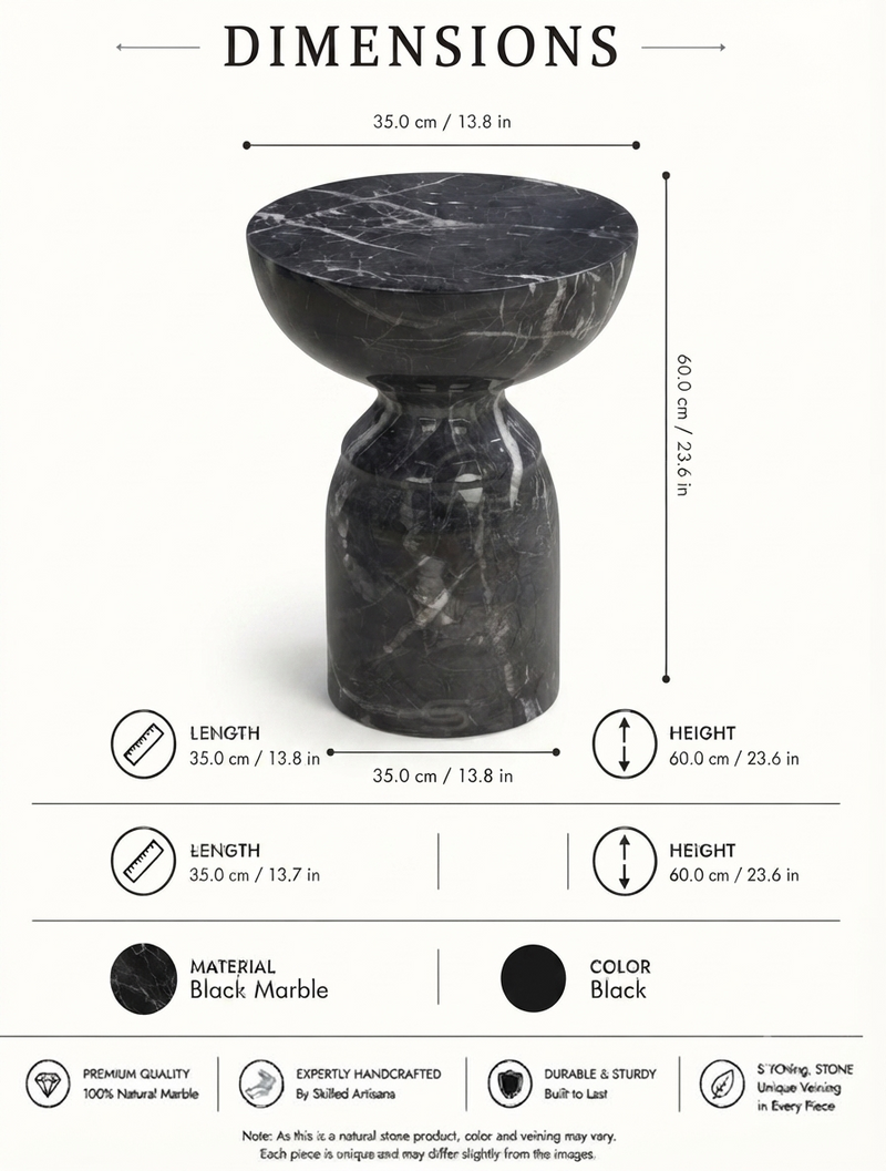 Obsidian Chalice Side Table