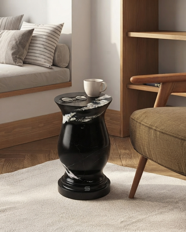 Eclipse Stone Vase Side Table