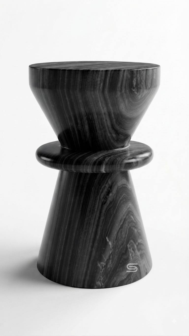 Striped Marble Side Table