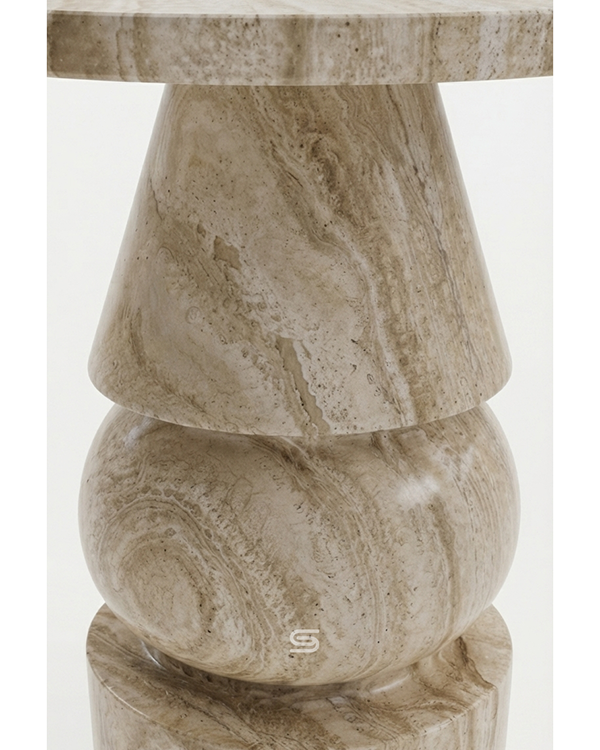 Travertine Dune Side Table