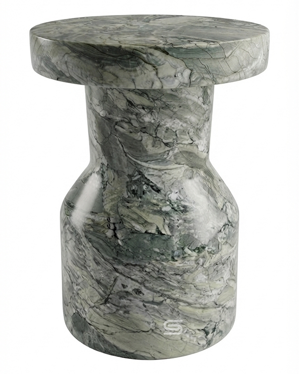 Vesper Hourglass Marble Side Table