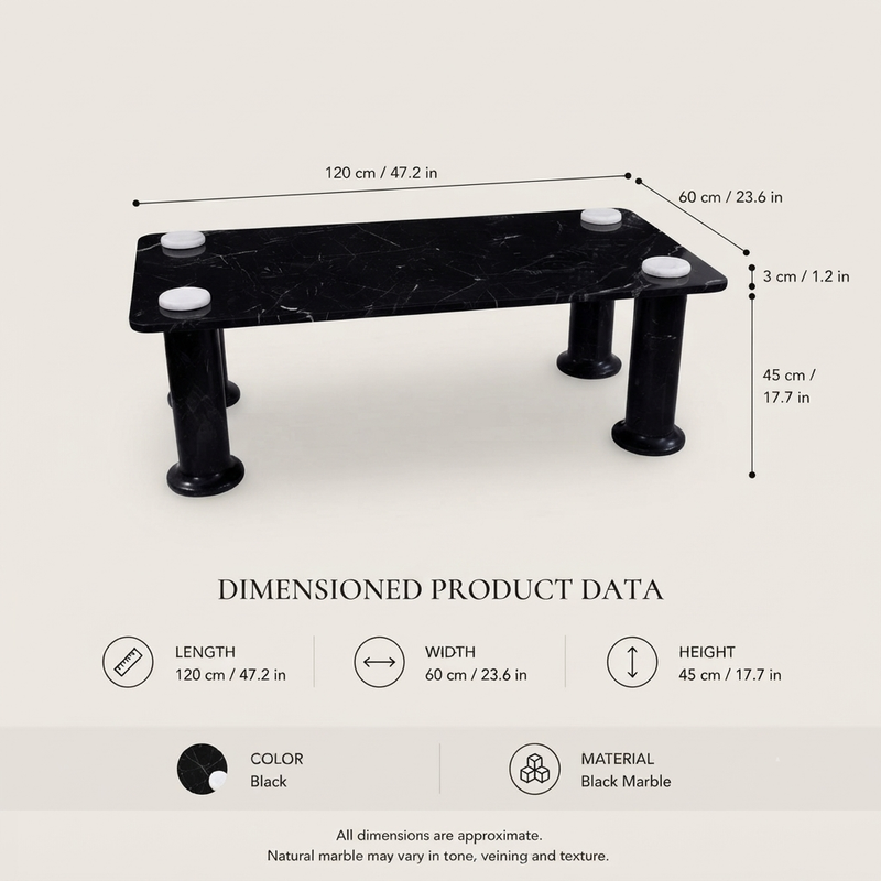 Pavia Black Heritage Coffee Table